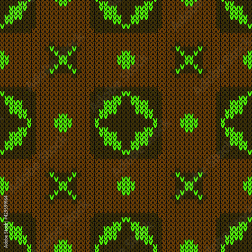 Knitted print seamless pattern. Vector illustration