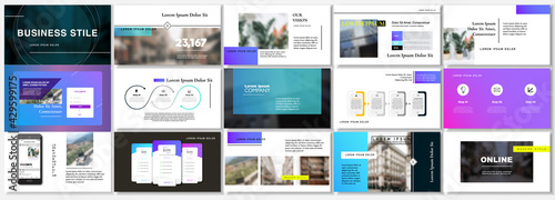 Set of business plan presentation template. Social media pack. Easy use in modern blog posts or Editable simple info banner, trendy book. For app, digital display style. Bright web flyer work. a4. ppt