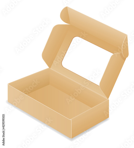 brown cardboardfor packaging goods and gifts box vector illustration