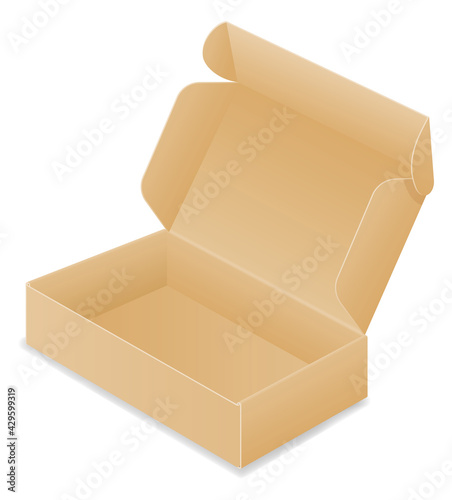 brown cardboardfor packaging goods and gifts box vector illustration
