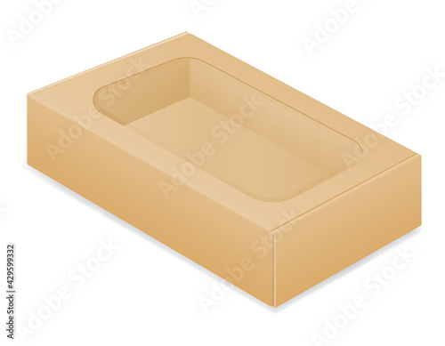 brown cardboardfor packaging goods and gifts box vector illustration