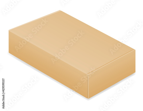 brown cardboardfor packaging goods and gifts box vector illustration