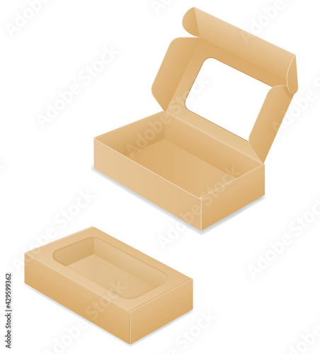 brown cardboardfor packaging goods and gifts box vector illustration