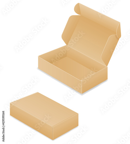 brown cardboardfor packaging goods and gifts box vector illustration