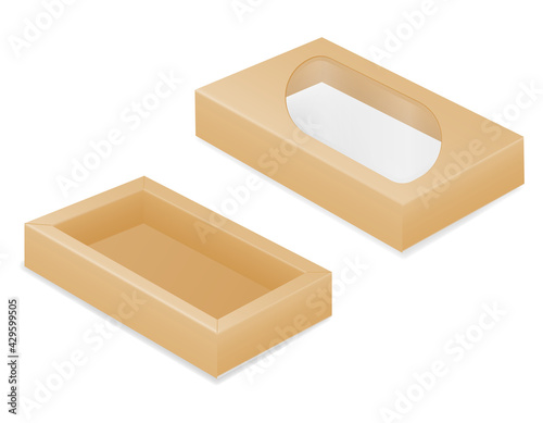 brown cardboardfor packaging goods and gifts box vector illustration