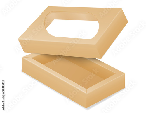 brown cardboardfor packaging goods and gifts box vector illustration