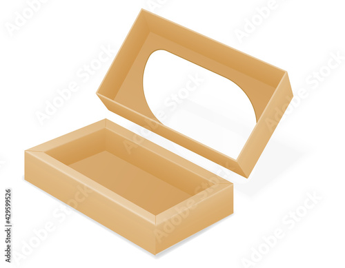 brown cardboardfor packaging goods and gifts box vector illustration