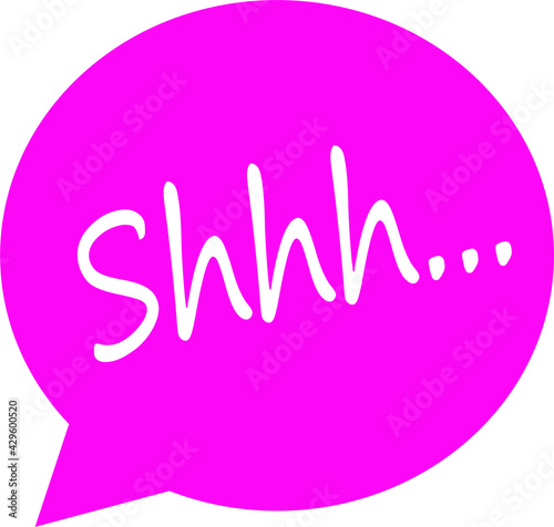 Silence shhh speech bubble no speaking