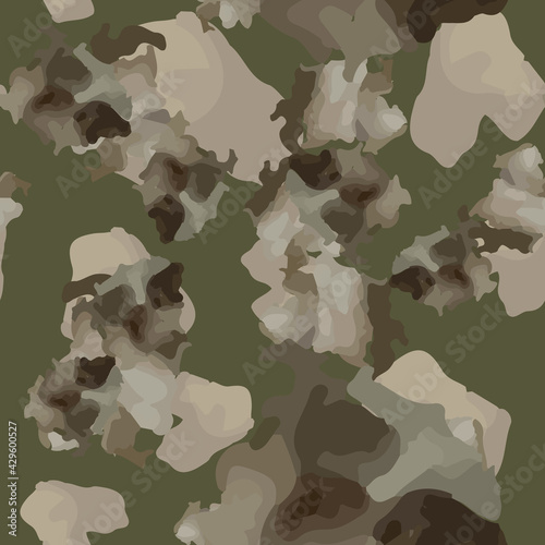 Field camouflage of various shades of green, beige and brown colors