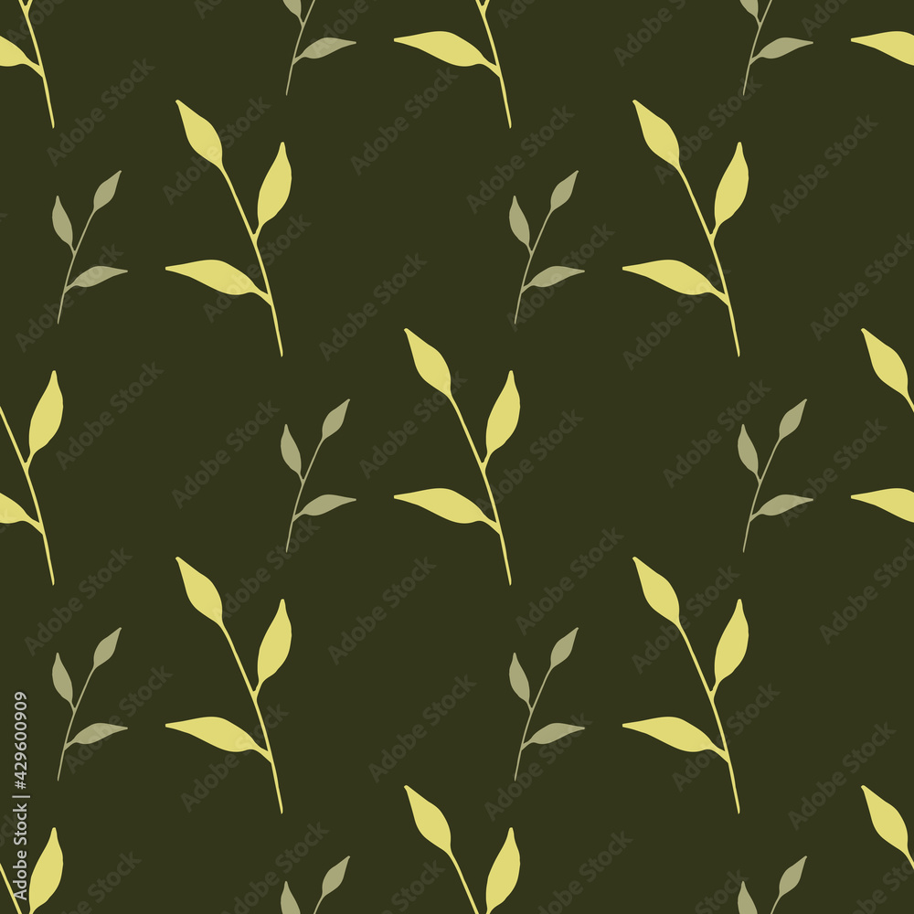 Seamless pattern with light green leaves in discreet green colors on white background. Vector image. Seamless pattern with light green leaves in discreet green colors on white background. Vector image.