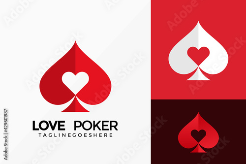 Love Casino Poker Logo Vector Design. Abstract emblem, designs concept, logos, logotype element for template.