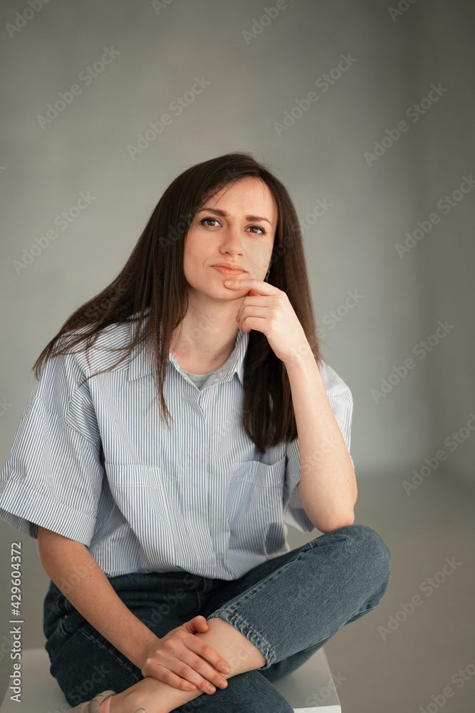 girl young brunette portrait
portrait young girl brunette half face brown eyes long straight hair nice smile in a stylish shirt girl young brunette portrait
portrait young girl brunette half face brown eyes long straight hair nice smile in a stylish shirt