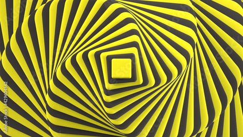 3d render background wallpaper yellow swirling pattern composition black and yellow light