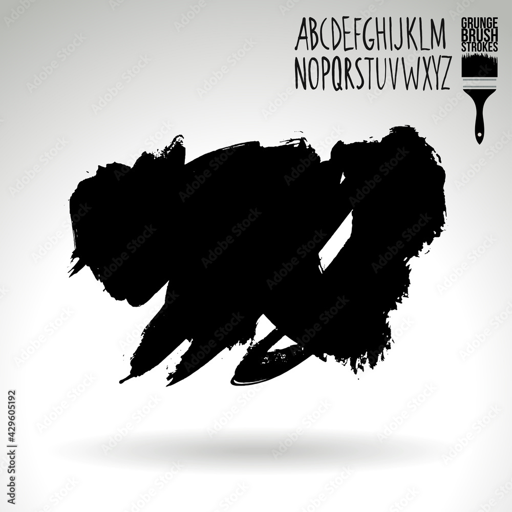 Black brush stroke and texture. Grunge vector abstract hand - painted element. Underline and border design. Black brush stroke and texture. Grunge vector abstract hand - painted element. Underline and border design.