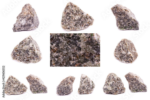 Collection of stone mineral Olivine