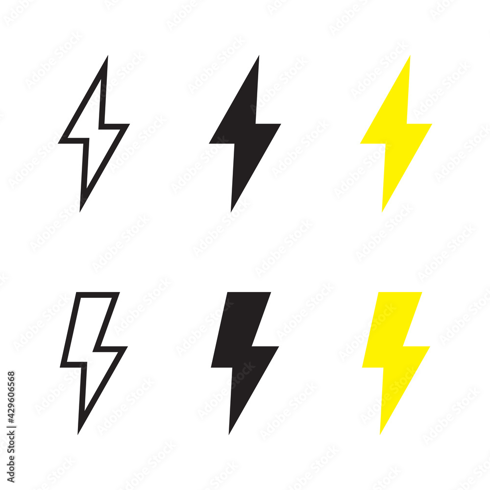 Lightning icons Vector EPS 10 illustration. Lightning icons Vector EPS 10 illustration.