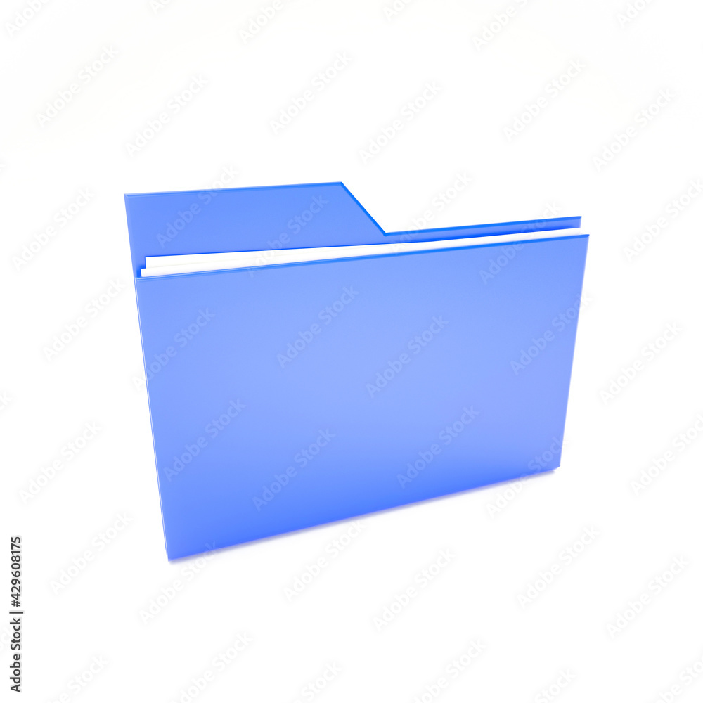Folder with documents icon 3d render Folder with documents icon 3d render