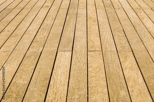 Brown wooden floor outside the building pattern and background seamless