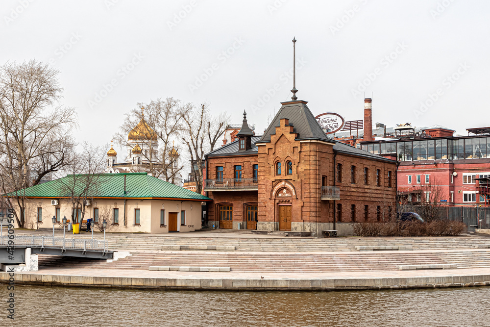 Mansion of the Moscow Imperial Yacht Club on the spit of Bolotny Island in Moscow