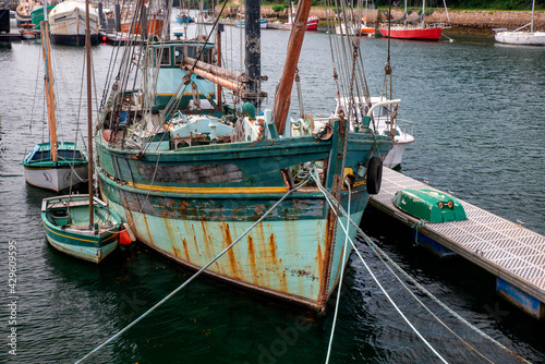 Old trawler in the port of Douarnenez
