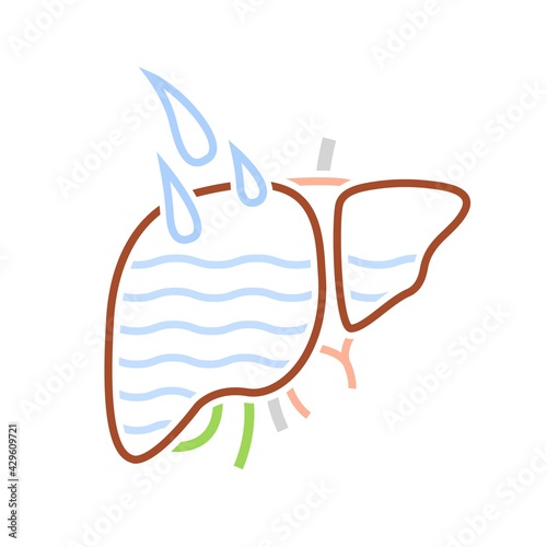 Liver detox icon. Linear medical pictogram. Detoxification sign. photo