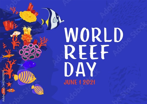 International world reef day poster. Vector illustration