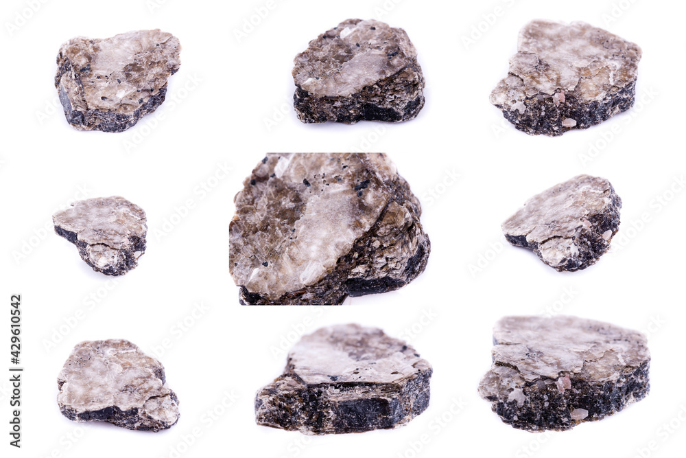 Collection of stone mineral Heylandite Collection of stone mineral Heylandite