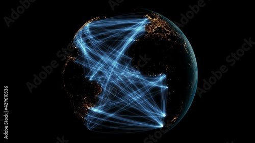 Wallpaper Mural Sea Routes in the Atlantic Ocean on Earth Globe Torontodigital.ca