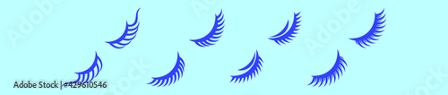 set of eyelashes cartoon icon design template with various models. vector illustration isolated on blue background