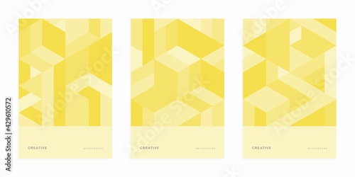 Abstract geometric technological company brochure. Corporate identity flyer. Vector set business presentation.