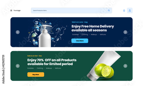 Modern Ecommerce Banners in Dashboard UI Design