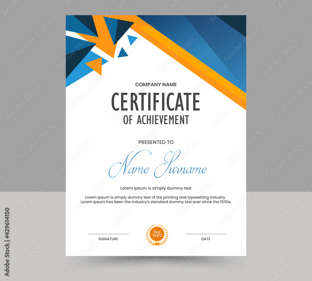 Abstract certificate of achievement template Abstract certificate of achievement template