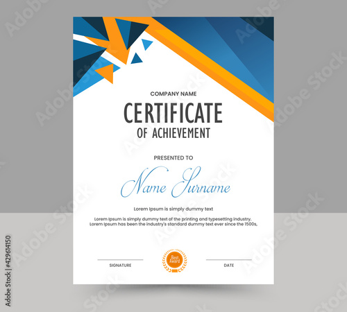 Abstract certificate of achievement template