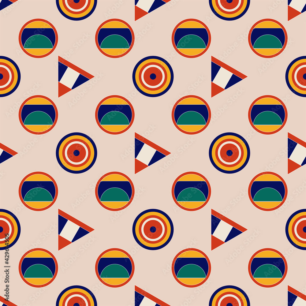 Geometric pattern in the abstract style of packaging or fabric design paper pattern in bright colors Geometric pattern in the abstract style of packaging or fabric design paper pattern in bright colors