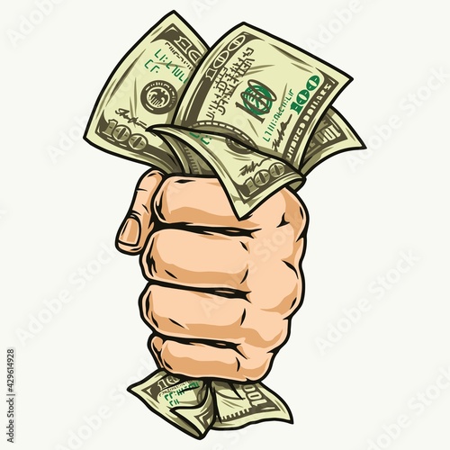 Male hand holding dollar bills