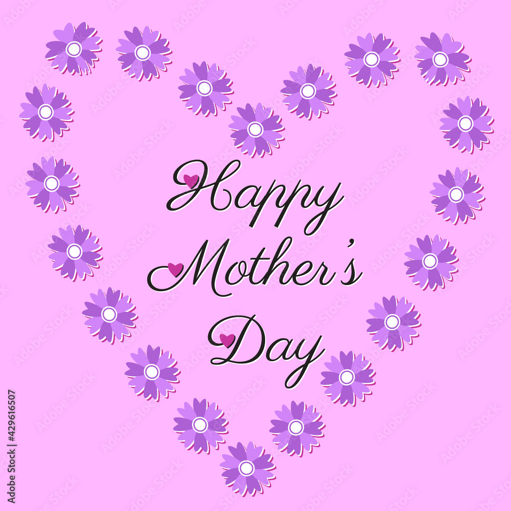 Happy Mothers Day elegant text on pink backdrop Happy Mothers Day elegant text on pink backdrop