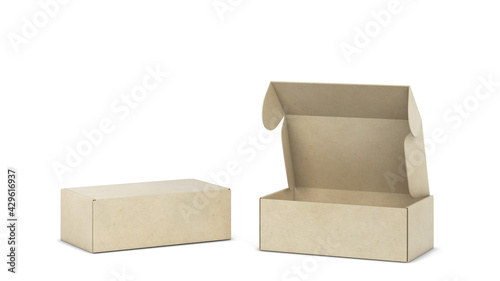 Obraz na płótnie Blank tuck in flap packaging box mockup
