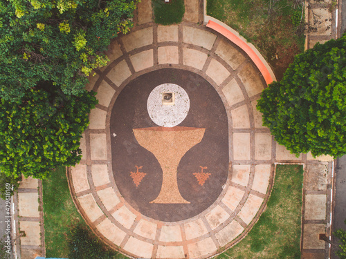 mosaic on the floor of a wine glass, catholic symbol