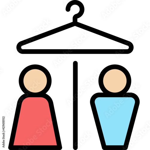 Changing room icon, Supermarket and Shopping mall related vector