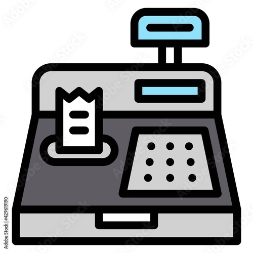 Cash register icon, Supermarket and Shopping mall related vector