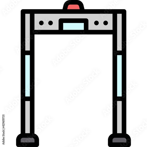 Metal Detector Door icon, Supermarket and Shopping mall related vector