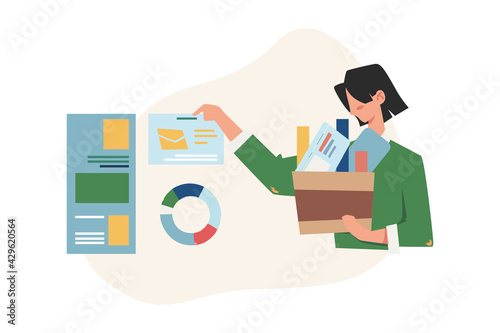People fill out the form concept for web banners, infographics, websites, printed products