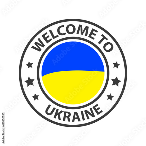 Welcome to Ukraine. Collection of welcome icons.