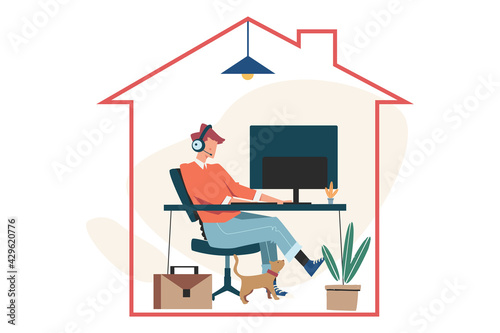 Self-isolation from a pandemic in quarantine and isolation in the house under protection