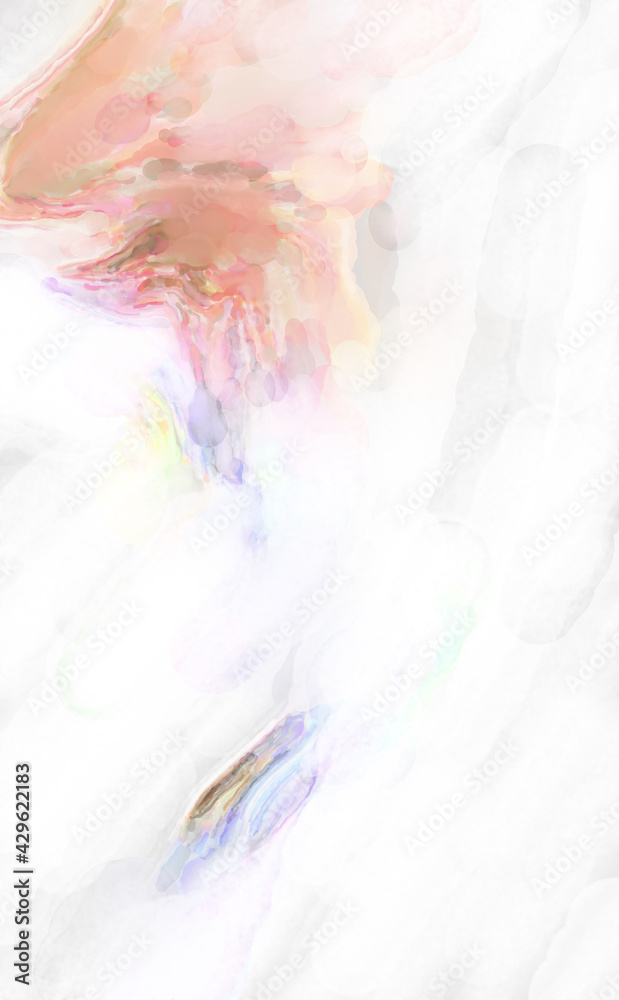 Obraz premium Watercolor abstract painting with pastel colors for poster, wall art, banner, card, book cover or packaging. Modern painting of soothing brush strokes resembling alcohol inks.