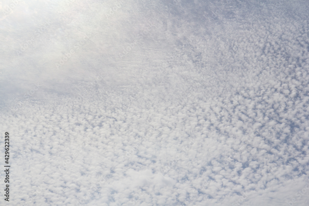 cirrocumulus cloud. white cloud background and texture. strange cloud shape.