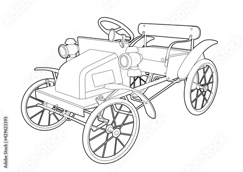 Drawing of an old automobile