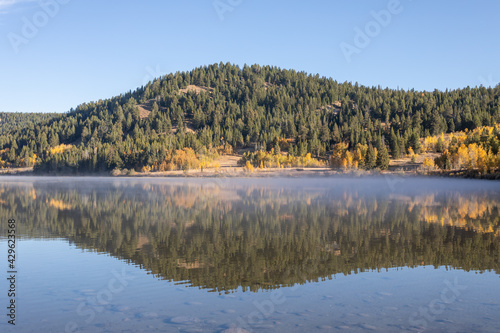 Scenic Reflection Landscape in Grand Teton National Park Wyoming in Autumn