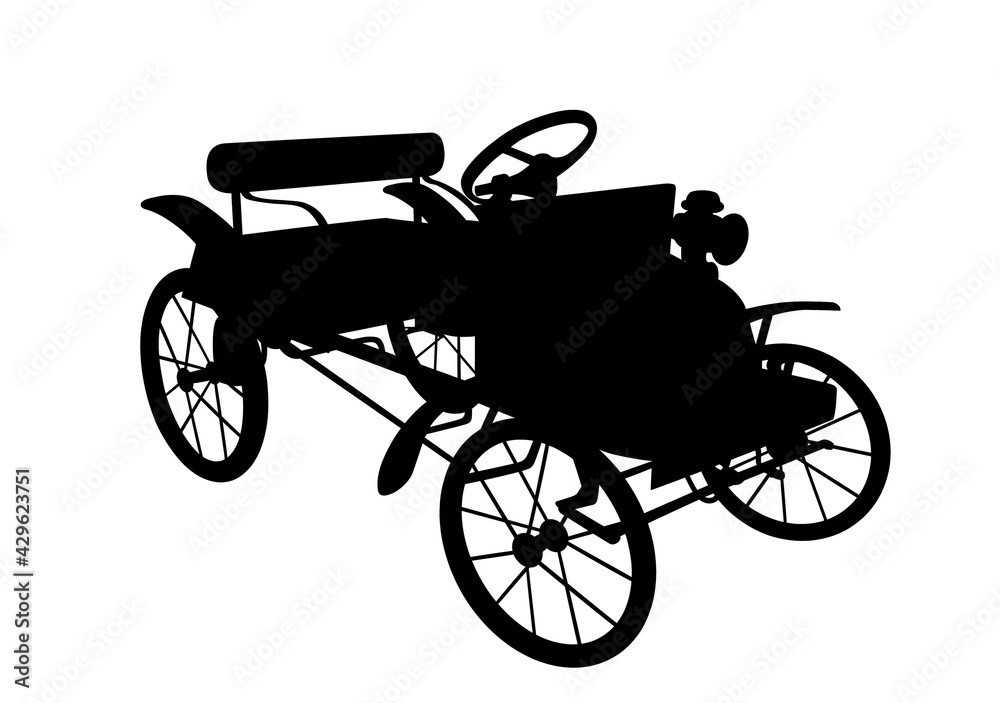 Fototapeta premium Silhouette of a vintage car