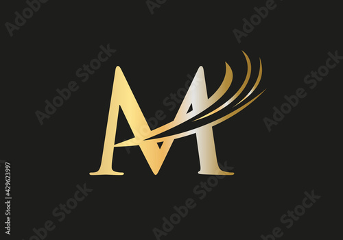 Modern M Logo Design for business and company identity. Creative M letter with luxury concept